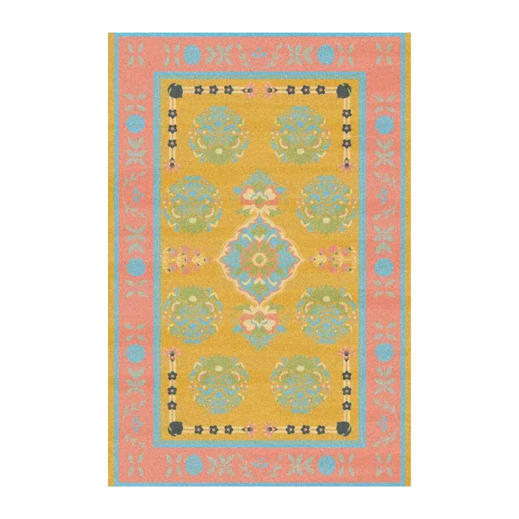 Vibrant Spring Blossom Traditional Hand Tufted Area Rug featuring a colorful floral pattern with a blend of pink, blue, and green hues, perfect for adding a boho touch to your living room or dining room. This wool rug is ideal for those seeking formal dining room rugs or a lively addition to living room and dining room spaces.