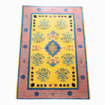 Top view of the Spring Blossom Traditional Hand Tufted Rug, measuring 5 x 7.5 ft. This wool rug features a vibrant floral pattern with bold colors, perfect for adding a touch of boho style to your living room. Ideal as a centerpiece in large area rugs collections, it complements the aesthetics of living room rugs 8x10.
