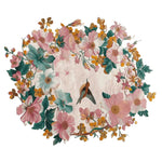 The Spring Meadow Charm Hand Tufted Rug showcases a vibrant floral design with lush pink, blue, and yellow flowers. This elegant area rug, crafted from high-quality wool, is perfect for adding a touch of nature to your living room. Sized at 8x10, this floral rug brings warmth and style to any space.