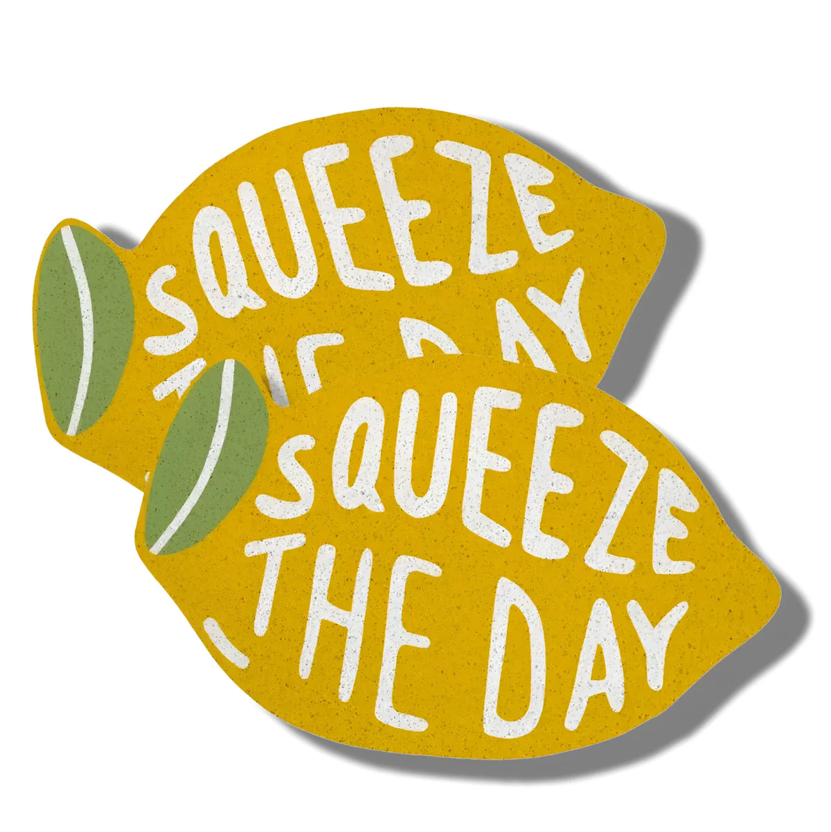 Squeeze the Day Yellow Lemon Shaped Entrance Door Mat