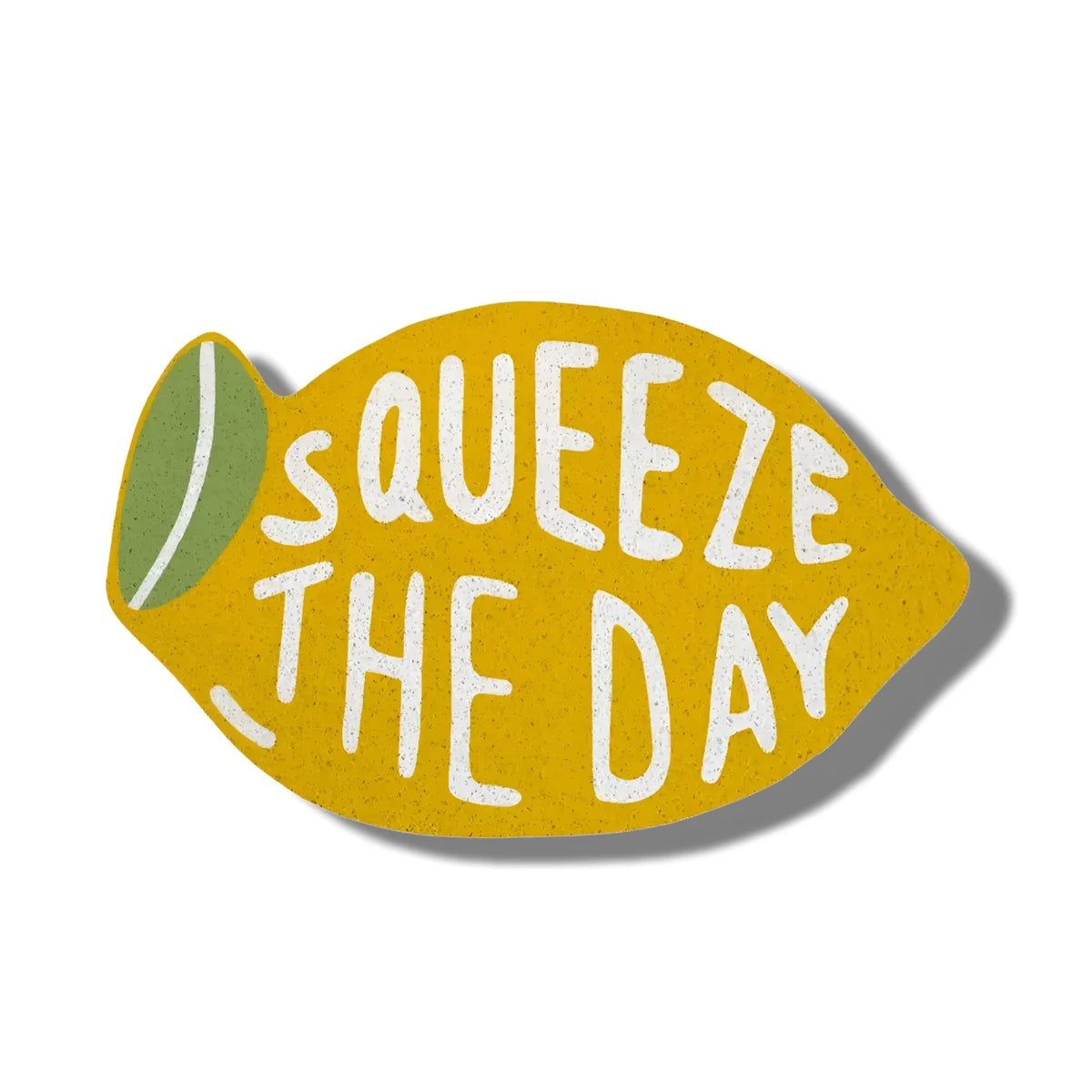 Squeeze the Day Yellow Lemon Shaped Entrance Door Mat