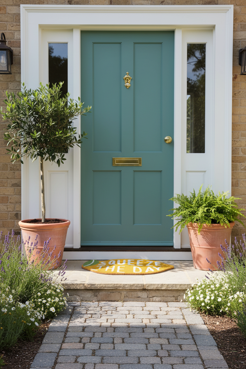 Squeeze the Day Yellow Lemon Shaped Entrance Door Mat