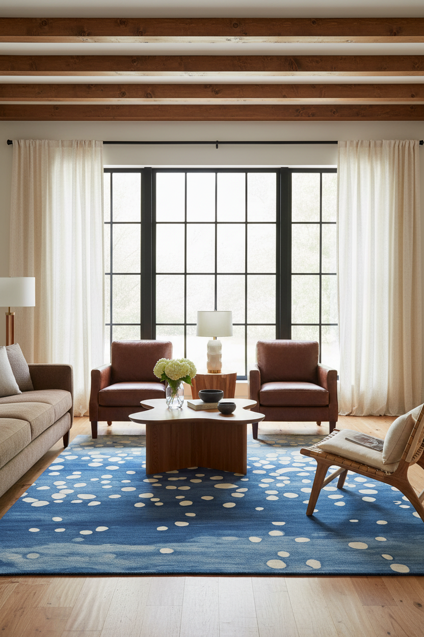 Starfall in Indigo Hand Tufted Rug