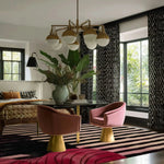 Striped and Swirled Hand Tufted Rug 