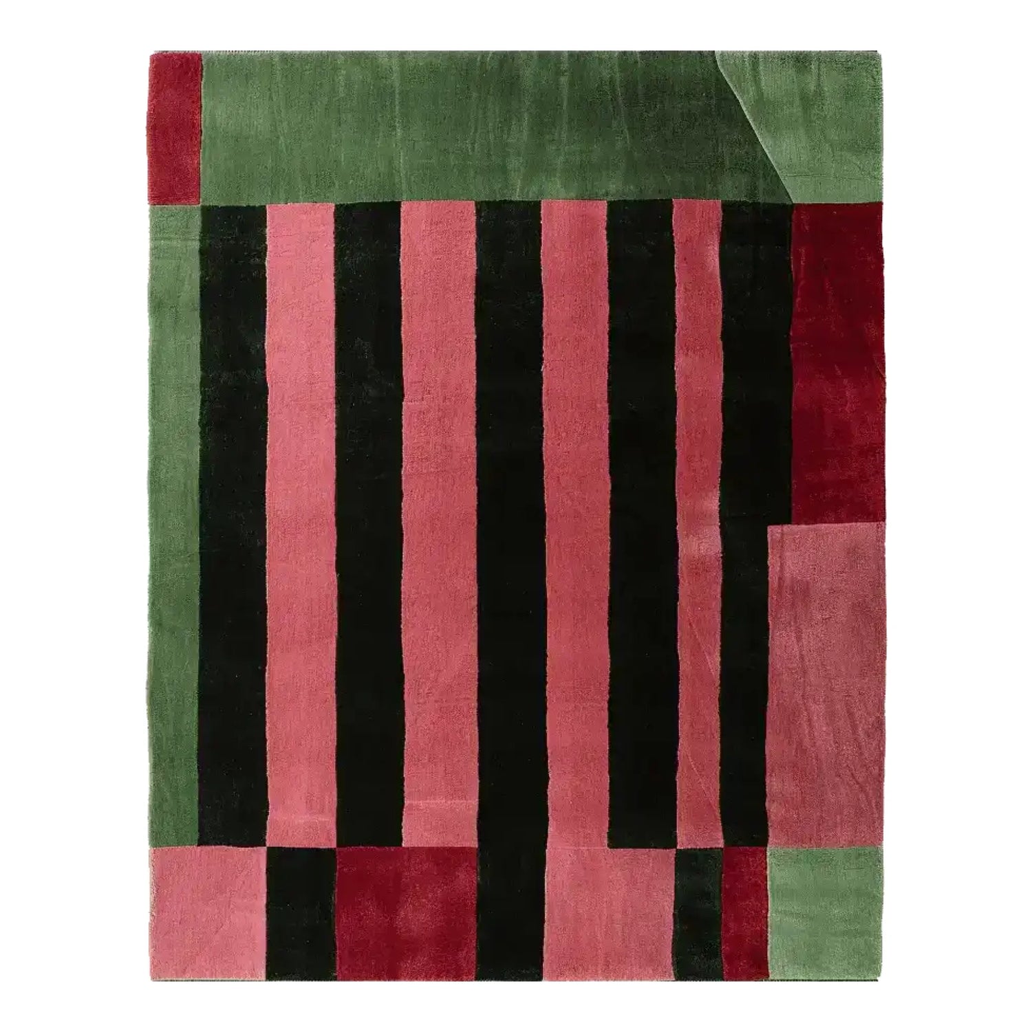 Structured Red Rhythm Hand Tufted Rug