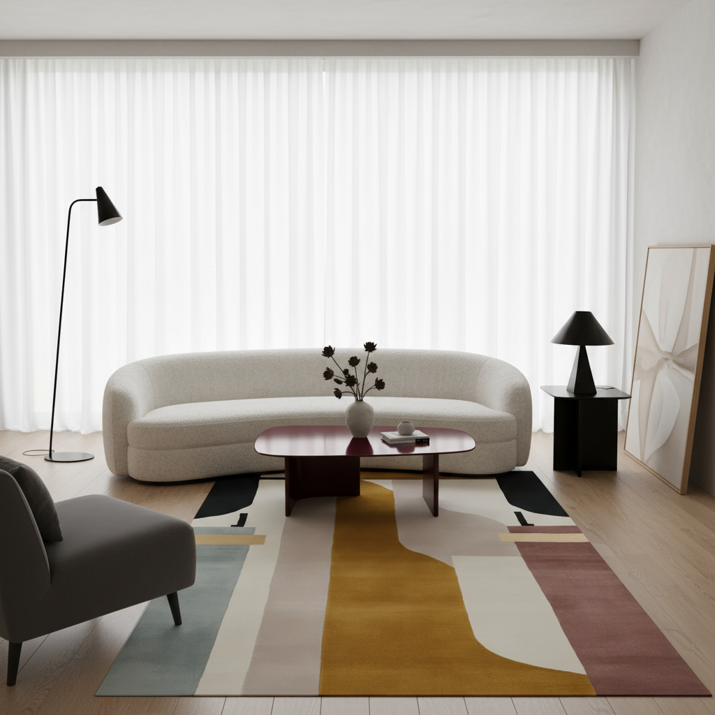 Structured Shade Form Hand Tufted Rug