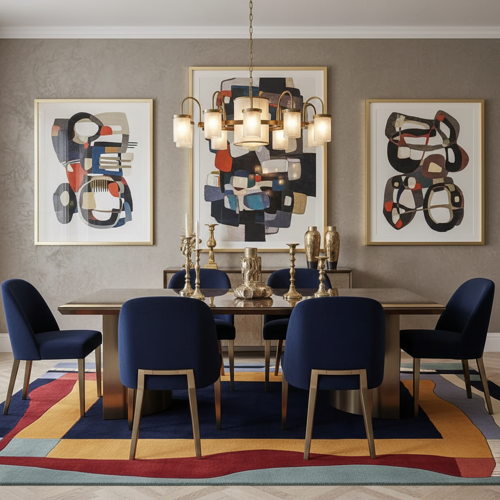Structured Warm Frame Hand Tufted Rug