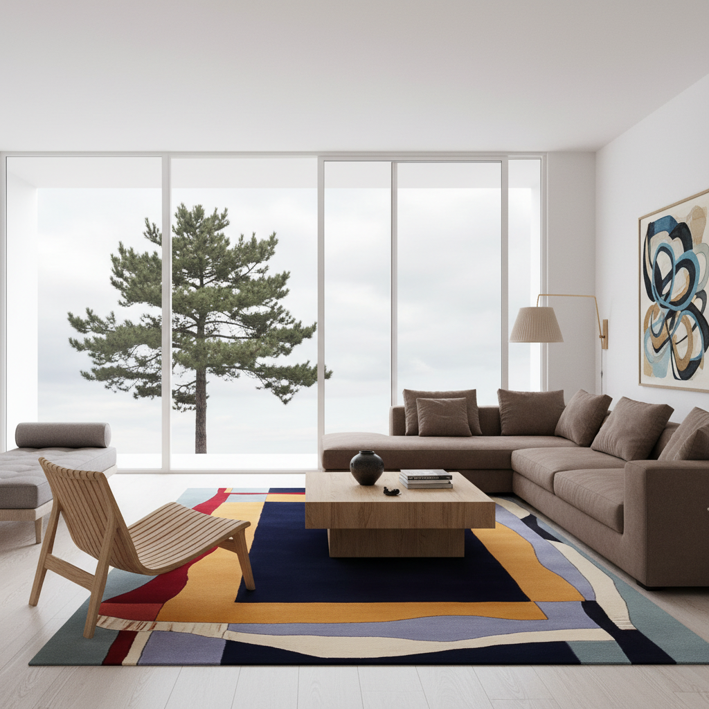 Structured Warm Frame Hand Tufted Rug