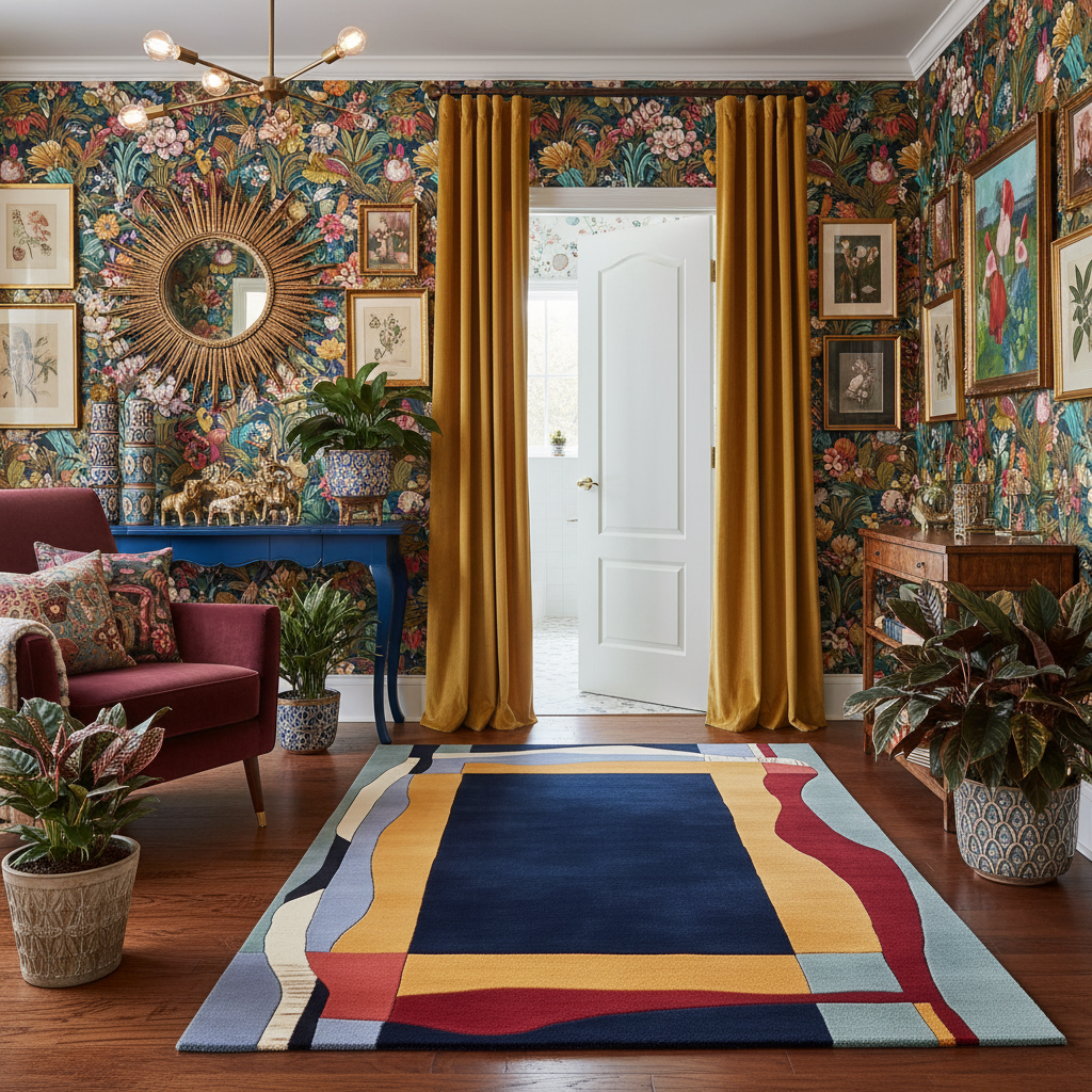 Structured Warm Frame Hand Tufted Rug