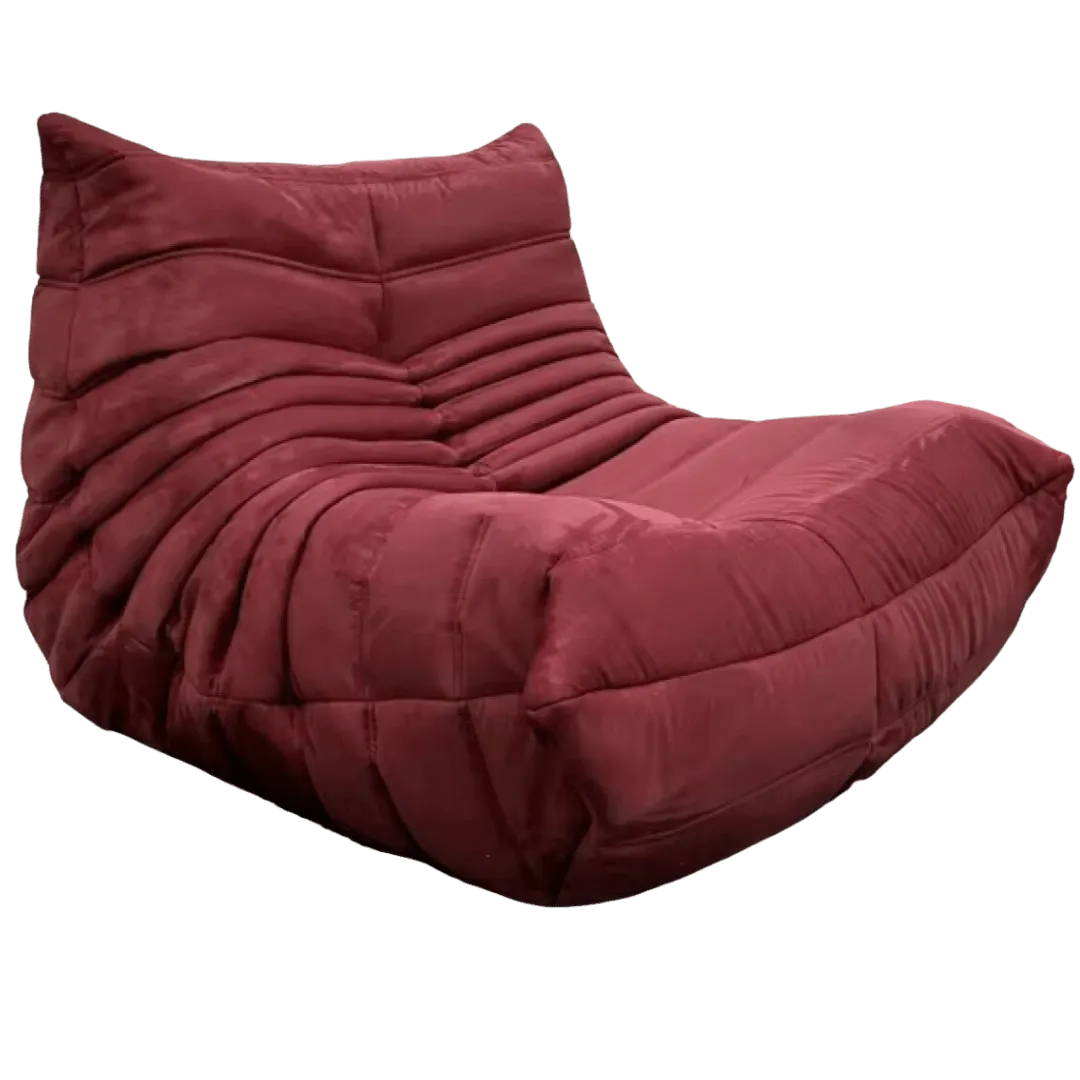 Burgandy Classic Lazy Lounge Chair Suede