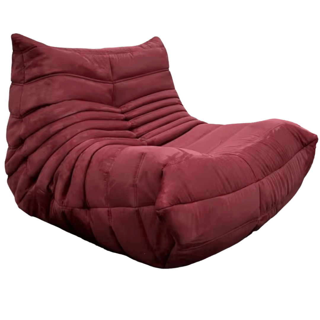 Burgandy Classic Lazy Lounge Chair Suede