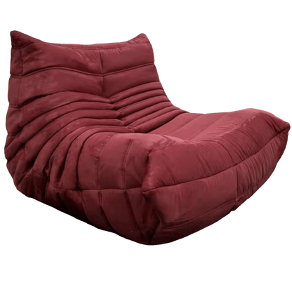 Burgandy Classic Lazy Lounge Chair Suede