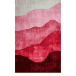 A vibrant sunset horizon layers hand-tufted runner rug featuring a gradient of pink and red tones, perfect for adding a contemporary touch to any space. Ideal for use as a kitchen runner rug, hallway runner rug, or bathroom runner rug, this wool rug adds warmth and style.