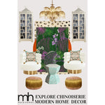 A vibrant wool area rug with lush jungle motifs in green and purple, perfect for dining rooms and bedrooms. The rug adds a touch of exotic elegance to formal dining room settings, surrounded by stylish furniture and decor.