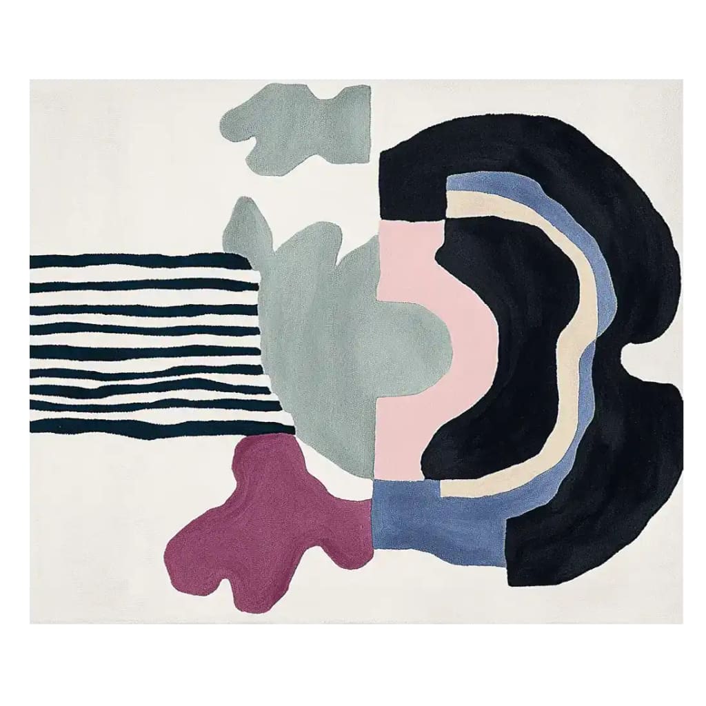 Explore the Surrealist Mind Garden Hand Tufted Area Rug, a contemporary rug perfect for adding an artistic touch to your living room. This wool rug features an abstract design with bold colors and unique patterns, ideal for those seeking modern living room area rugs with a creative flair.