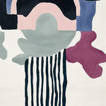 This stunning Surrealist Mind Garden Hand Tufted Rug features an abstract design with soft pastel colors and bold geometric patterns. Perfect as an area rug for your living room, this contemporary rug adds a unique artistic touch to any space. Made from high-quality wool, it's an ideal choice for living room area rugs that combine style and comfort.