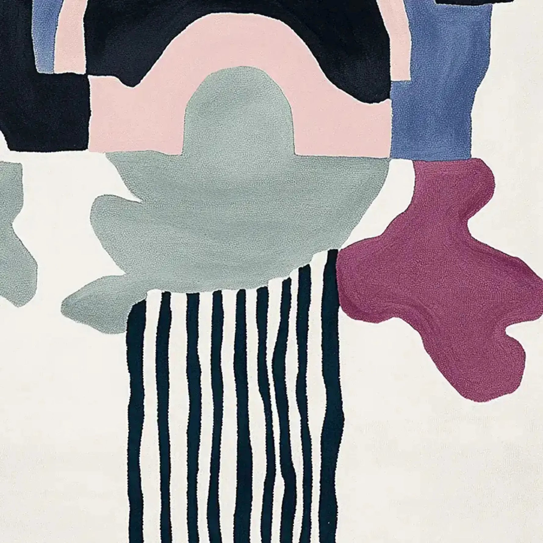 This stunning Surrealist Mind Garden Hand Tufted Rug features an abstract design with soft pastel colors and bold geometric patterns. Perfect as an area rug for your living room, this contemporary rug adds a unique artistic touch to any space. Made from high-quality wool, it's an ideal choice for living room area rugs that combine style and comfort.
