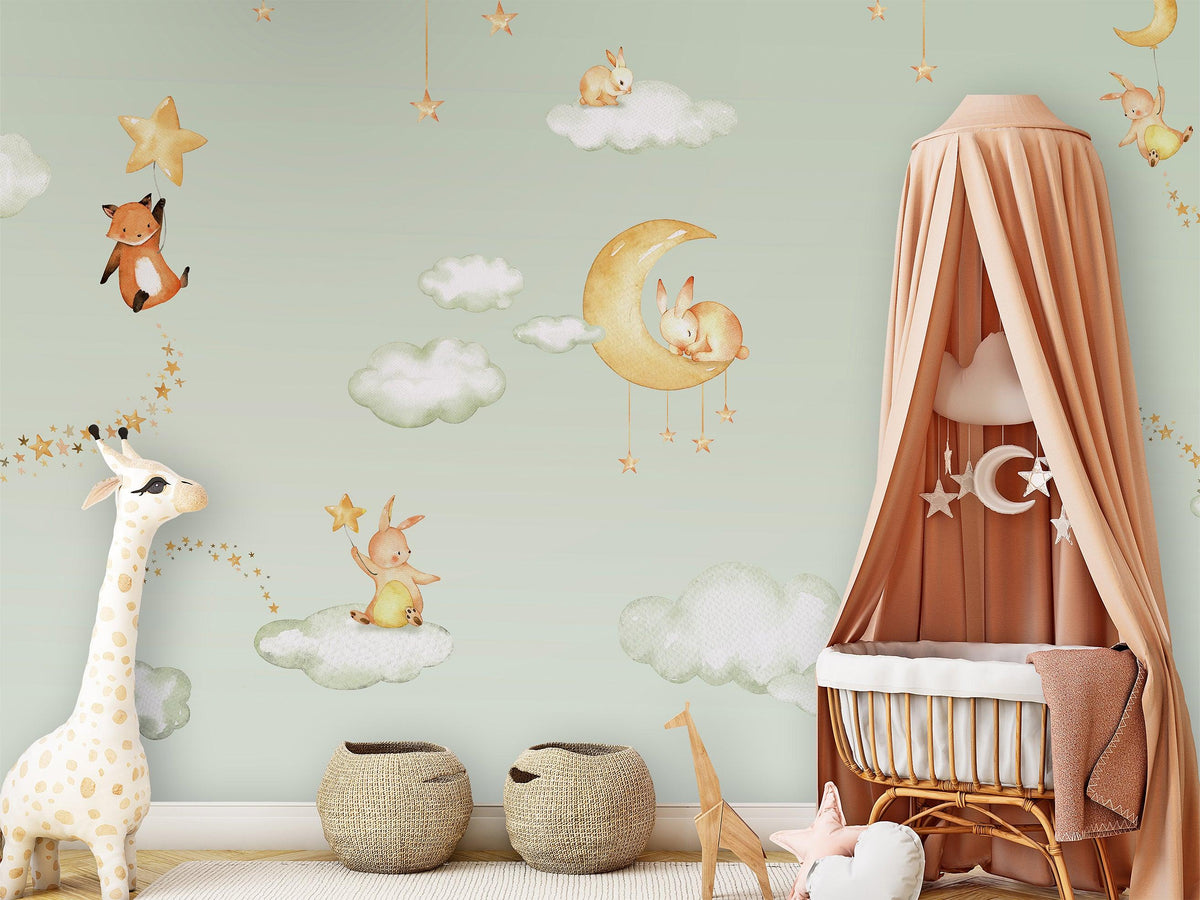 Sweet Dreams - Green Wallpaper Mural