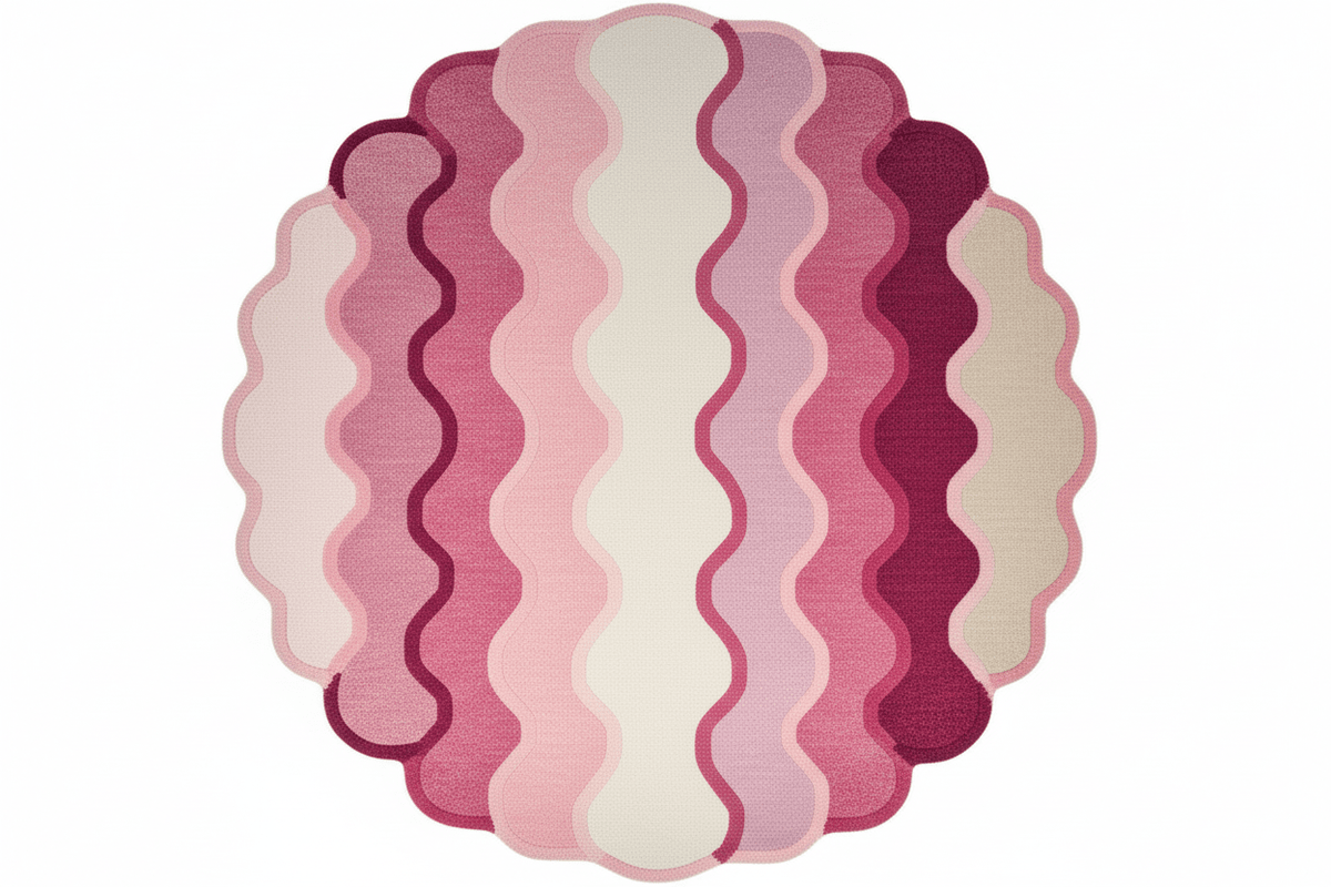Taj Rainbow Hand Tufted Round Rug - Pink - MAIA HOMES