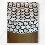 Targua Mother-of-Pearl Inlay Side Table – Brass & Black