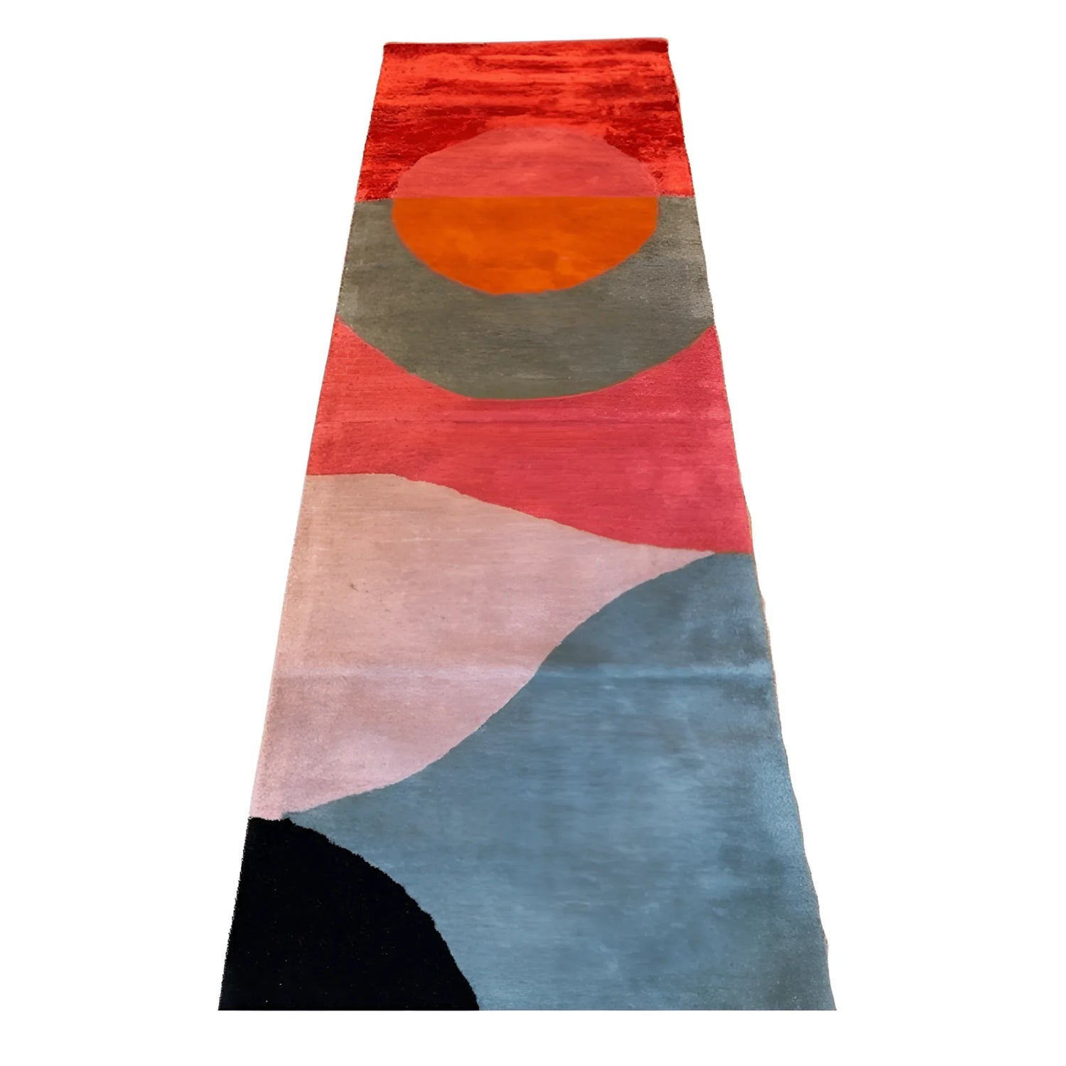 Textured Abstract Art Hand Tufted Wool Rug Runner 2.5 x 8 ft