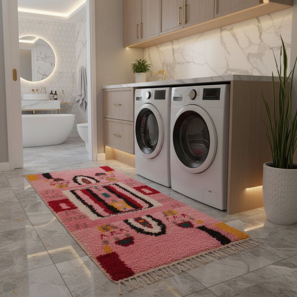 The Altas Pink Boujaad Wool Rug Runner