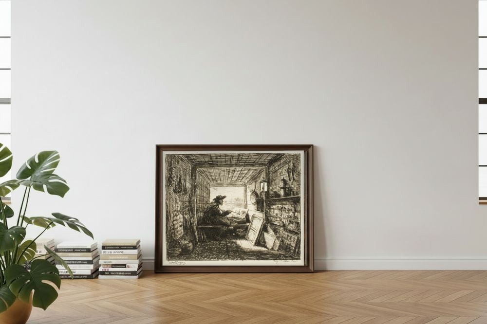 Framed room mockup - leaning