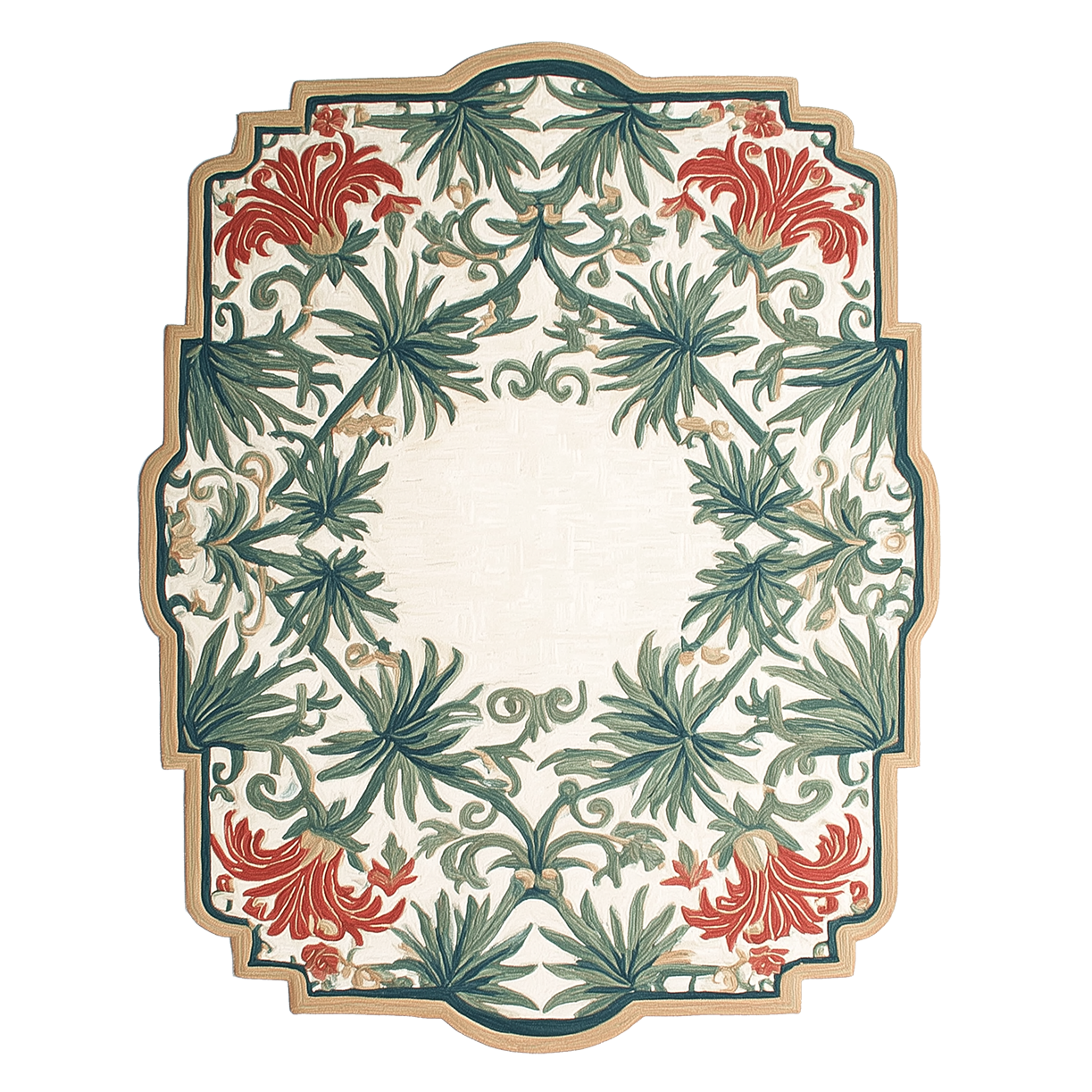 The Botanical Medallion Hand Tufted Wool Rug