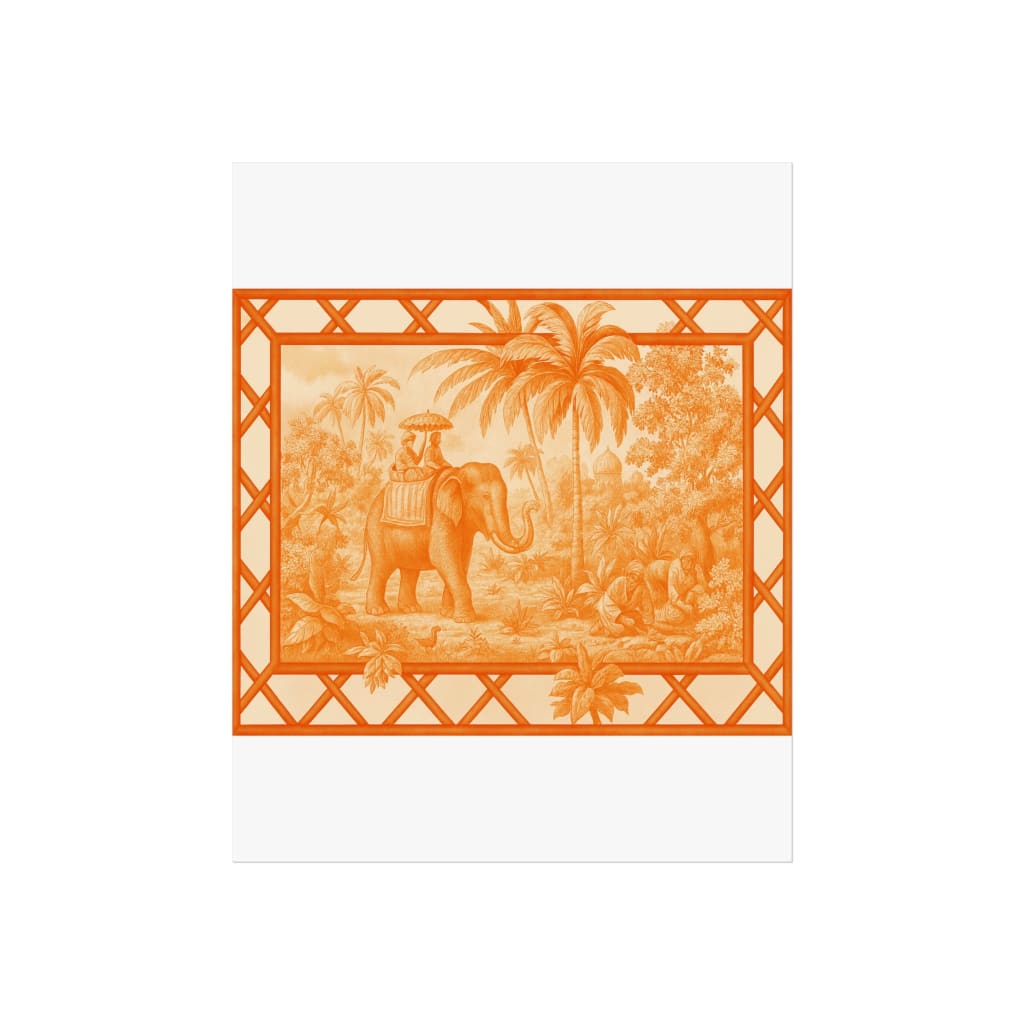 The Elephant of Cambodia Fine Art Poster - Orange