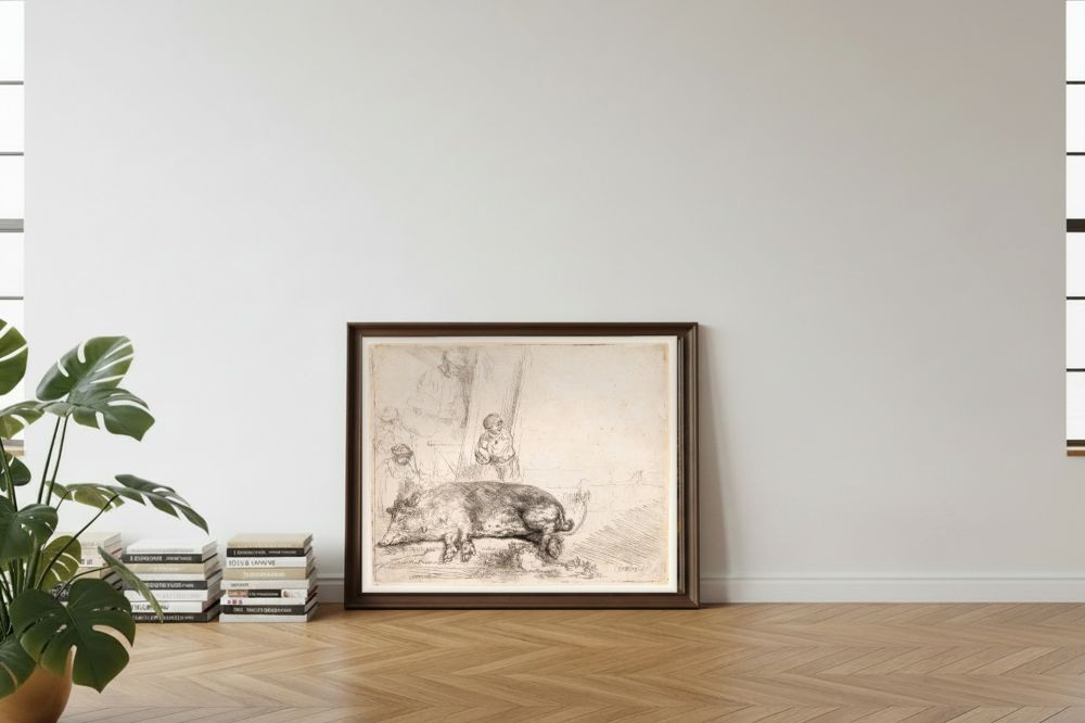 Framed room mockup - leaning