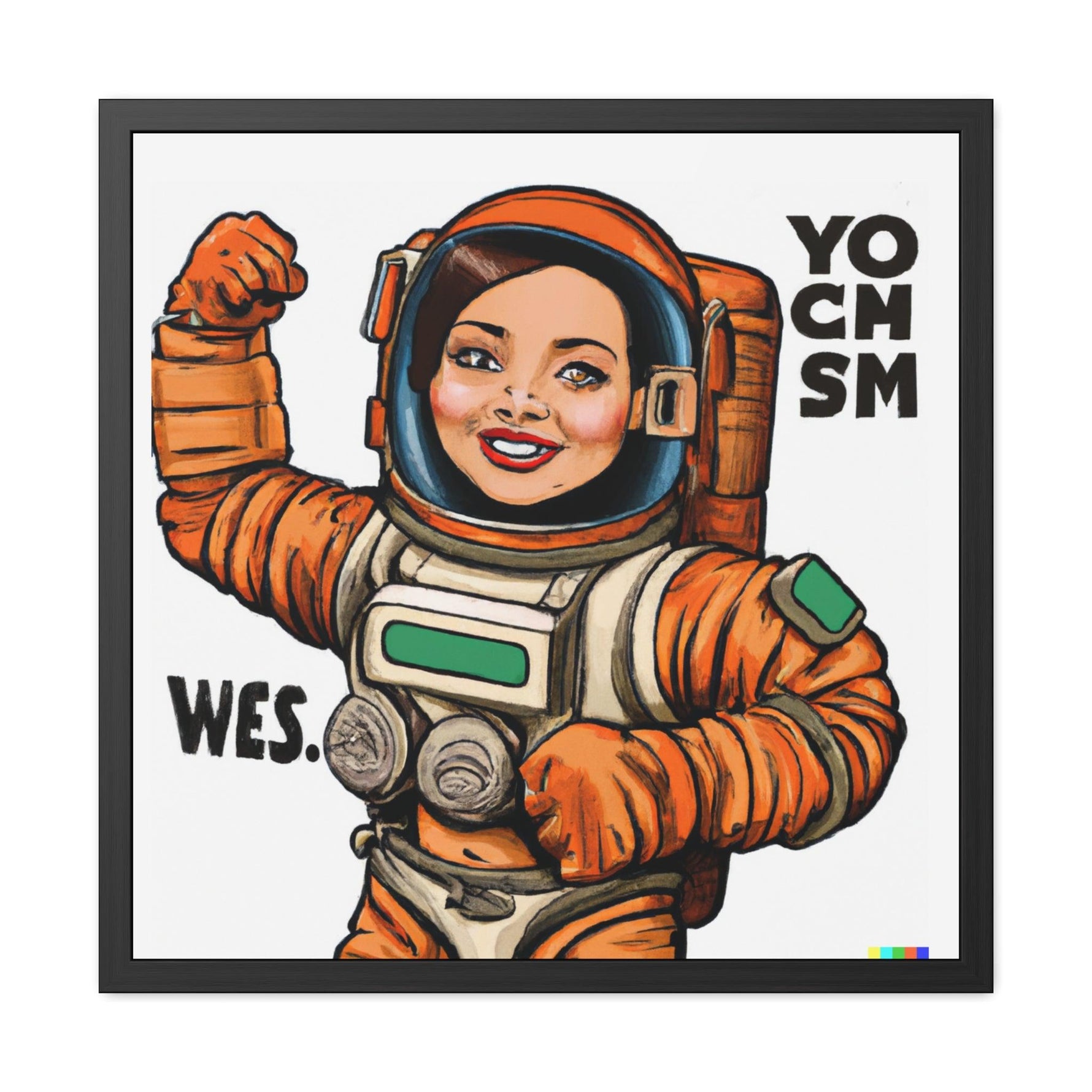 The Mars Project Feminist Astronaut Poster Wall Art 30″ x 30″ (Square) Semi Glossy