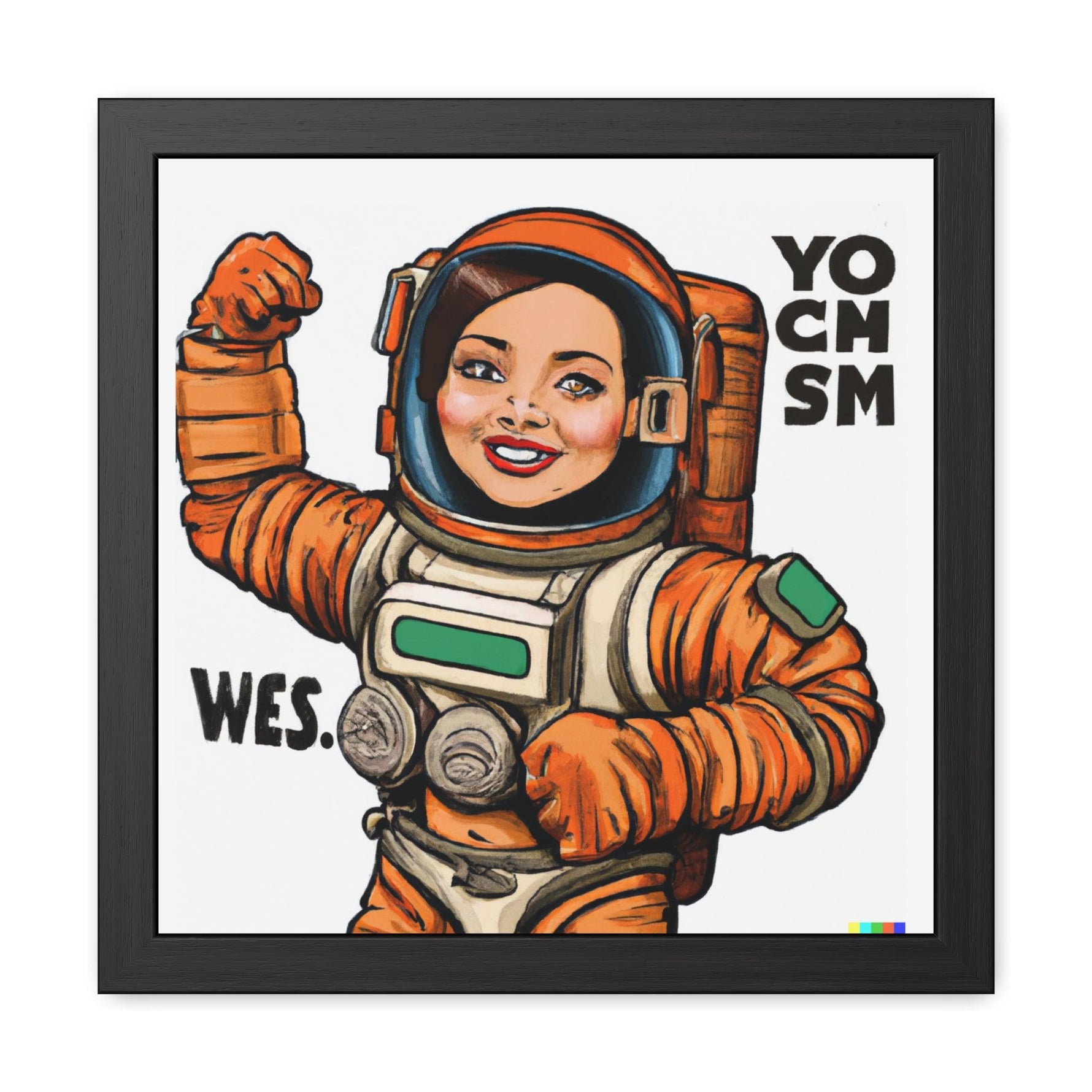 The Mars Project Feminist Astronaut Poster Wall Art 16″ x 16″ (Square) Semi Glossy