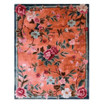 The Secret Garden Hand Knotted Rug is an exquisite area rug featuring a vibrant floral design, perfect for enhancing living room and dining room spaces. This wool rug's intricate patterns bring a touch of elegance to formal dining rooms, with its lush flowers and rich colors standing out beautifully against a warm background.