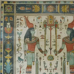 This exquisite Egyptian Elegance Hand Knotted Area Rug showcases intricate Egyptian motifs with vibrant colors, capturing the essence of vintage and Persian rugs. Perfect as a large living room rug, its detailed design adds a touch of historical elegance to any space.