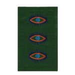 Three Evil Eyes Green Hand Tufted Wool Rug - Classic