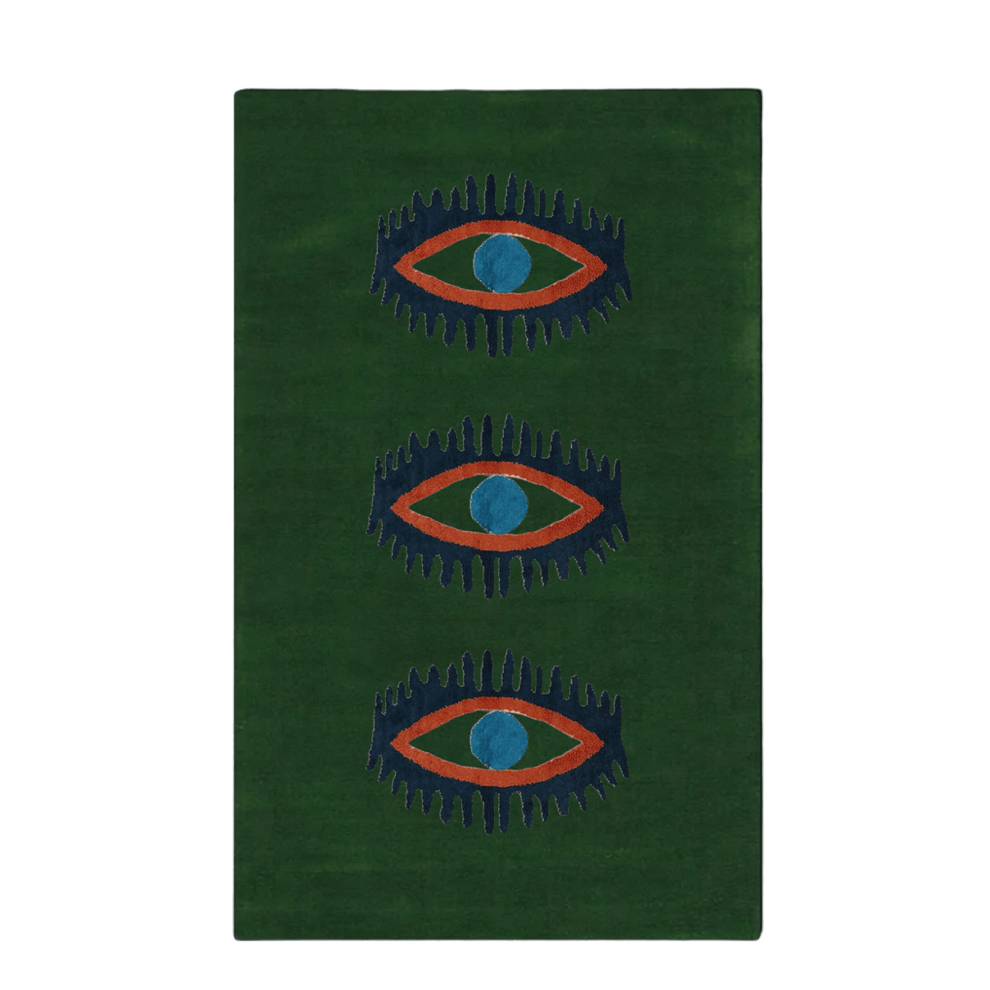 Three Evil Eyes Green Hand Tufted Wool Rug - Classic - MAIA HOMES