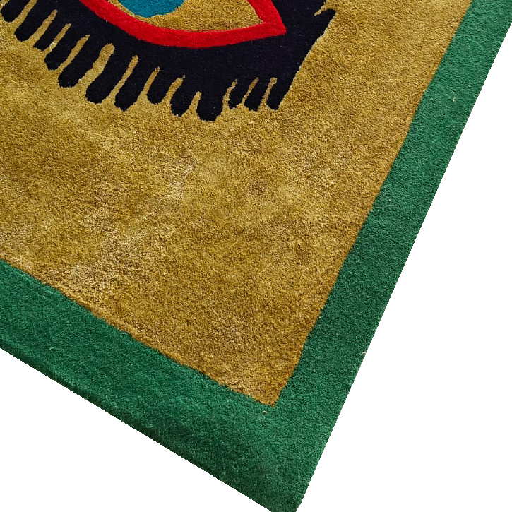 Three Evil Eyes Viscose Hand Tufted Wool Rug