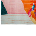 Vibrant Tidal Serenade Hand Tufted Wool Rug featuring an artistic abstract design with bold colors like pink, orange, and teal. Perfect as a living room area rug, this 8x10 wool rug adds a stylish touch to contemporary spaces.