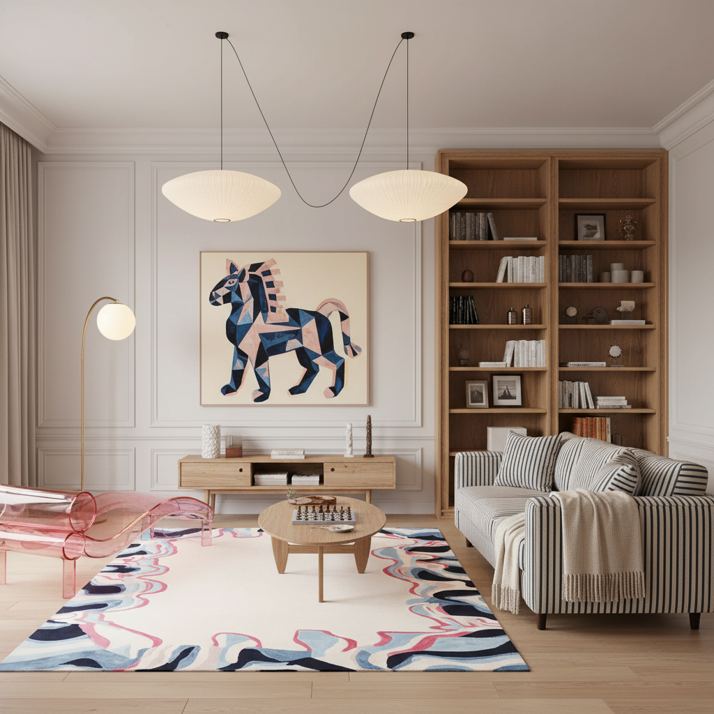 Tide Meets Canvas Hand Tufted Rug