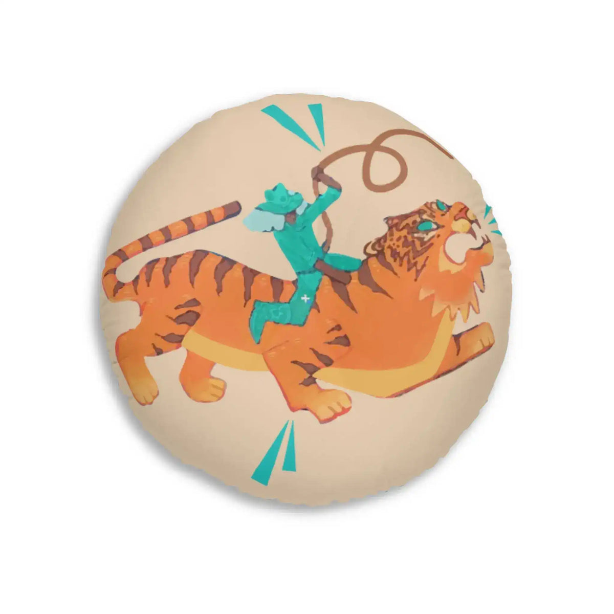 Tiger Rodeo Tufted Round Floor Pillow - MAIA HOMES