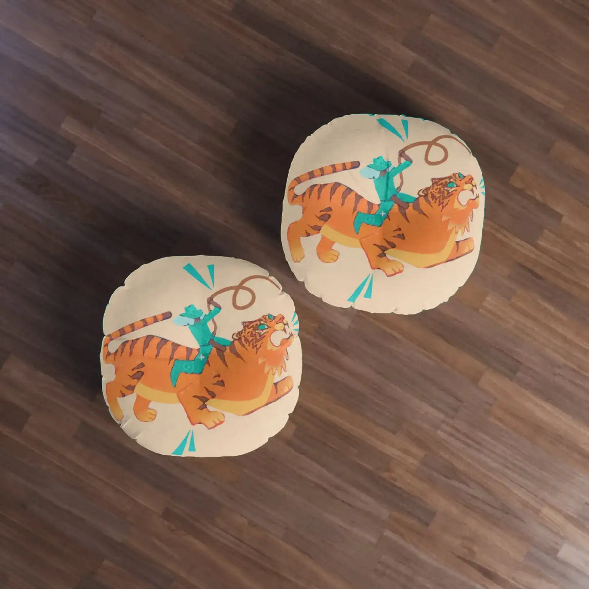 Tiger Rodeo Tufted Round Floor Pillow - MAIA HOMES