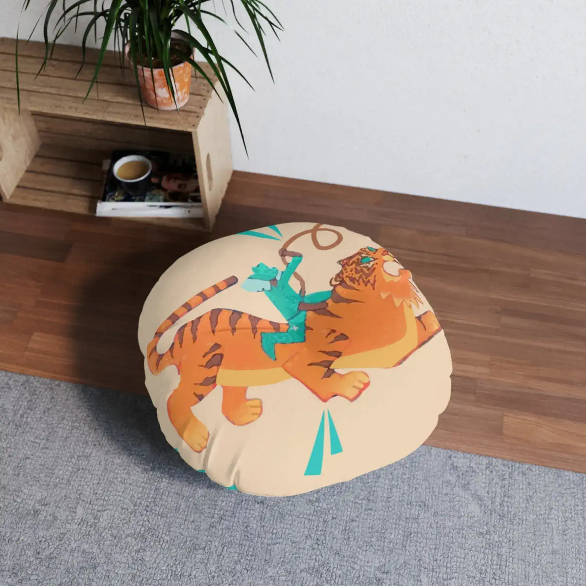 Tiger Rodeo Tufted Round Floor Pillow - MAIA HOMES