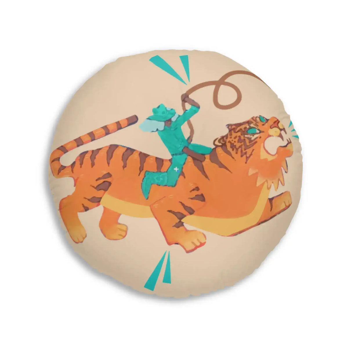Tiger Rodeo Tufted Round Floor Pillow - MAIA HOMES