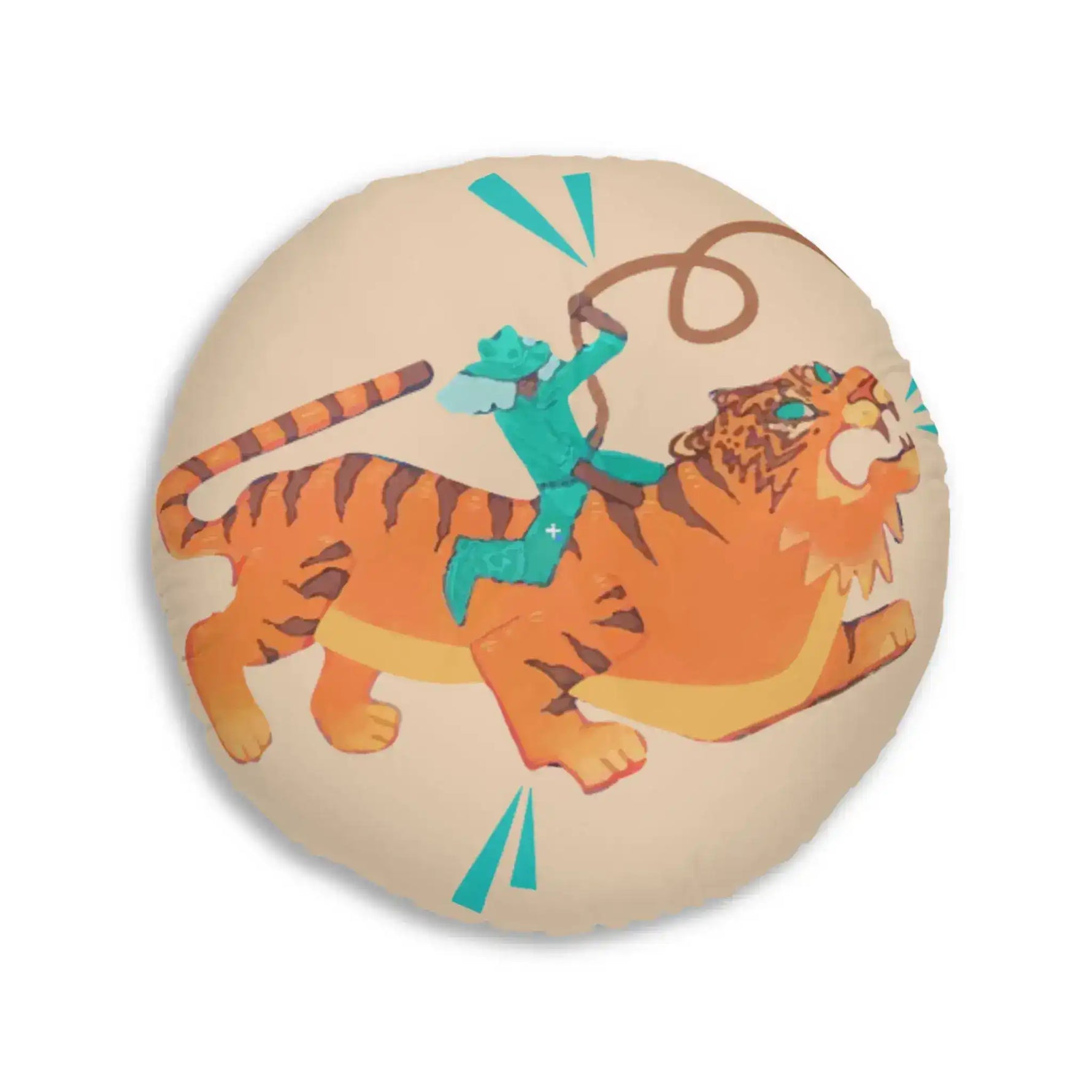 Tiger Rodeo Tufted Round Floor Pillow - MAIA HOMES