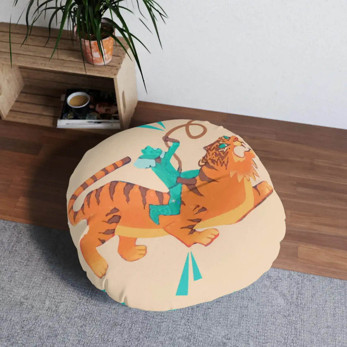 Tiger Rodeo Tufted Round Floor Pillow - MAIA HOMES