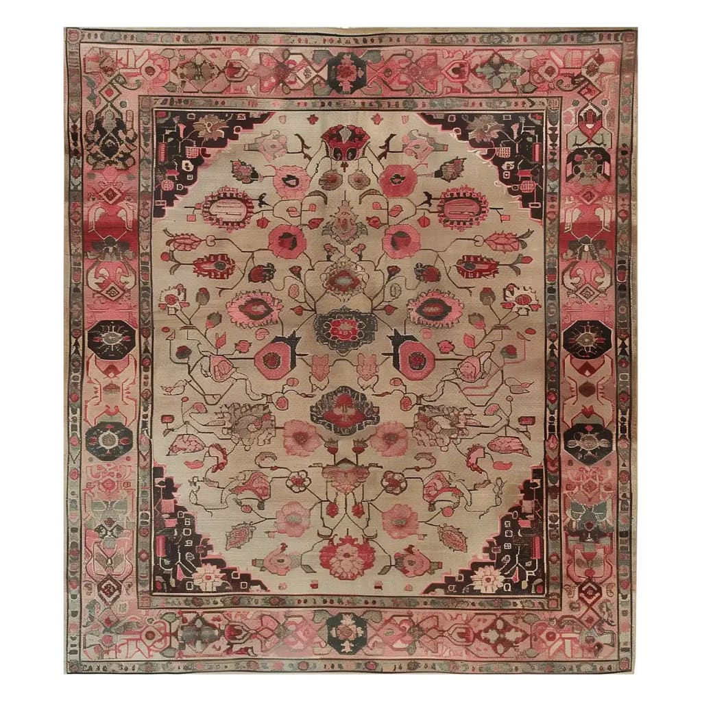 Timeless Artistry Hand Tufted Wool Rug featuring an intricate vintage design with floral patterns in warm tones. This 8x10 area rug is perfect for adding a classic touch to any living room, offering a blend of elegance and comfort as an area rug for living spaces.