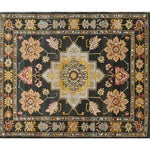 Top view of a Timeless Medallion Hand Knotted Area Rug featuring intricate Persian-inspired patterns with a vintage charm. The rug showcases a central medallion design with rich colors, perfect for enhancing any living room space.