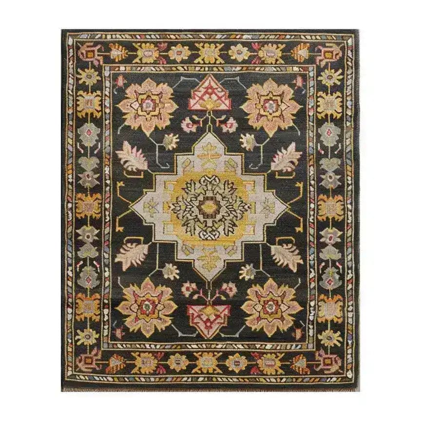 This elegant Timeless Medallion Hand Knotted Area Rug showcases a rich, intricate design reminiscent of Persian rugs. The vintage rug features a central medallion with floral motifs, perfect for adding a touch of sophistication to any living room. The detailed patterns and warm colors make it an ideal choice for those seeking area rugs that combine classic style with modern appeal.