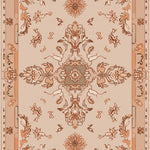 A detailed view of the Timeless Tradition Hand Tufted Area Rug showcasing intricate Persian-inspired patterns. This wool rug is perfect for adding a vintage touch to your dining room or living room. Ideal for spaces needing an 8x10 living room rug, this elegant piece combines classic design with modern comfort.