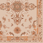 A beautifully designed hand-tufted area rug showcasing intricate Persian patterns in warm earth tones. Perfect for adding a touch of elegance to any dining room or living room space. Made from high-quality wool, this vintage rug is ideal for those seeking 8x10 living room rugs or unique area rugs for living room décor.